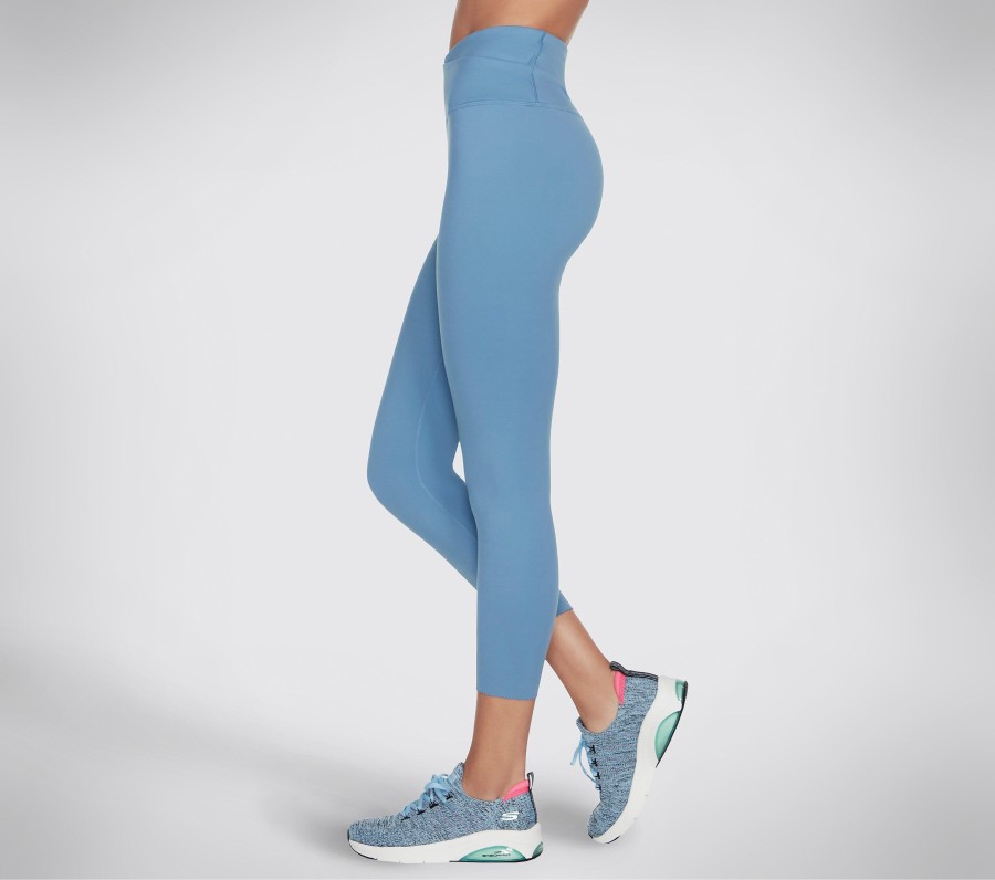 SKECHERS Gosculpt Wrap Front Scalloped 7/8 Hw Legging Blue / Gray Bottoms