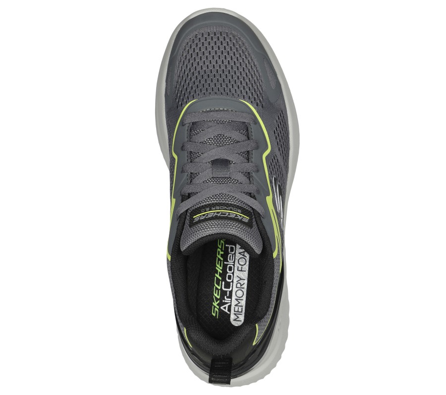 SKECHERS Bounder 2.0 - Andal Charcoal / Lime Slip-Ons