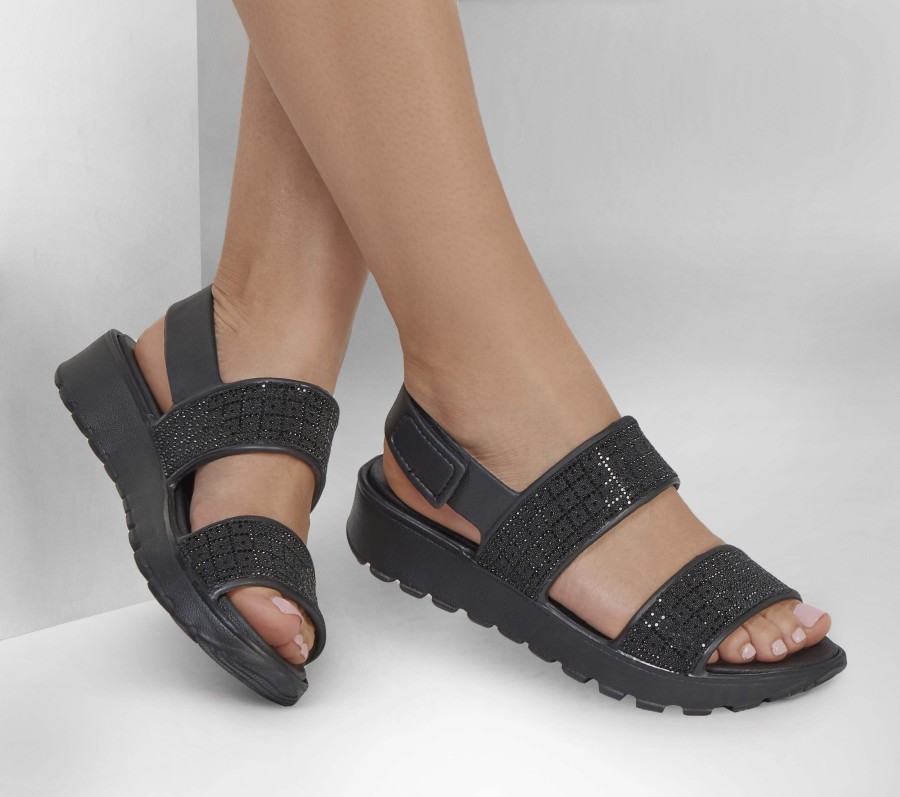 SKECHERS Foamies: Footsteps - Glam Vibe Black Sandals