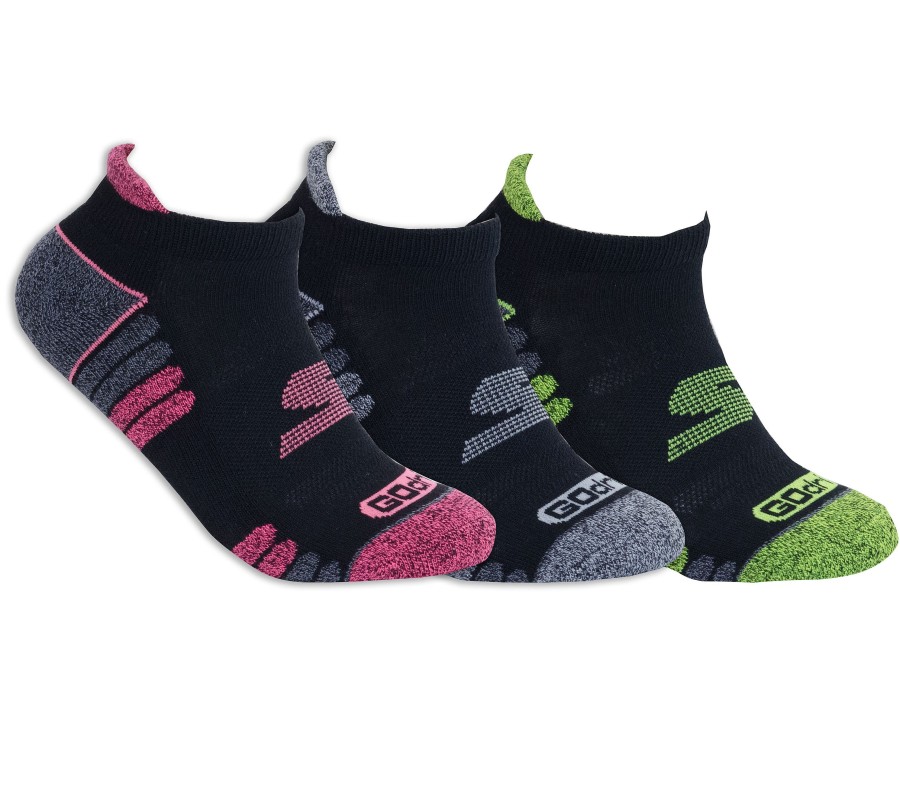 SKECHERS 3 Pack Godri Heathered Performance Socks Black Accessories