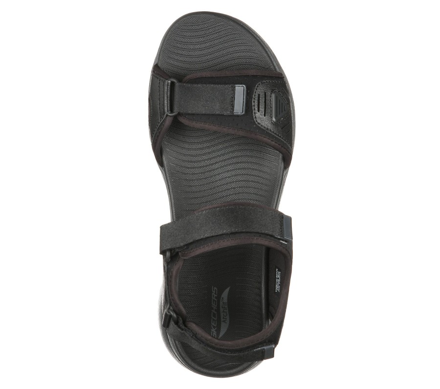 SKECHERS Go Walk Arch Fit Sandal Black / Charcoal Sandals