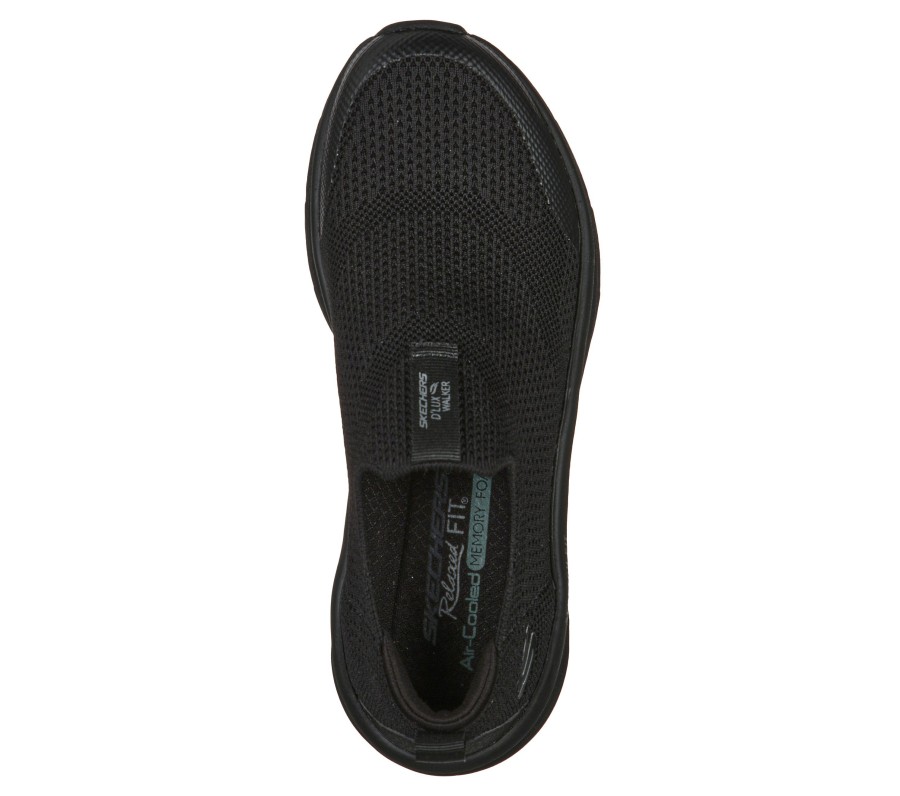 SKECHERS Relaxed Fit: D'Lux Walker - Quick Upgrade Black Slip-Ons