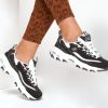 SKECHERS D'Lites - Biggest Fan Black / White Lace Up