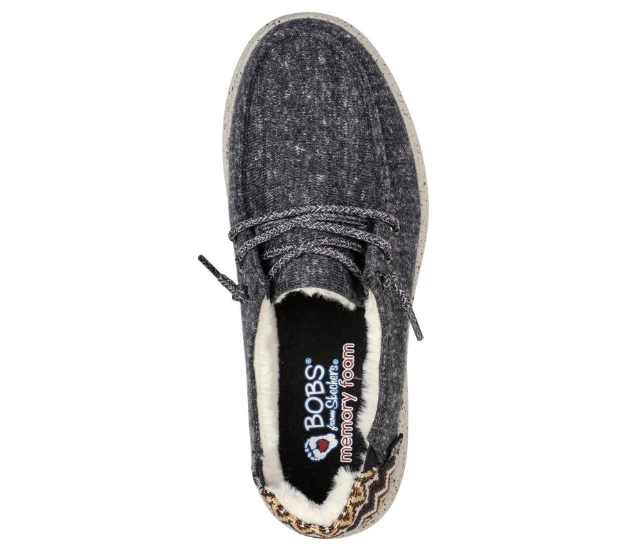 SKECHERS Bobs Skipper - Cozyville Charcoal Boat Shoes