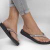 SKECHERS Meditation - Clear Waters Black / Silver Sandals