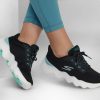 SKECHERS Skechers Go Walk Massage Fit Black / Turquoise Lace Up