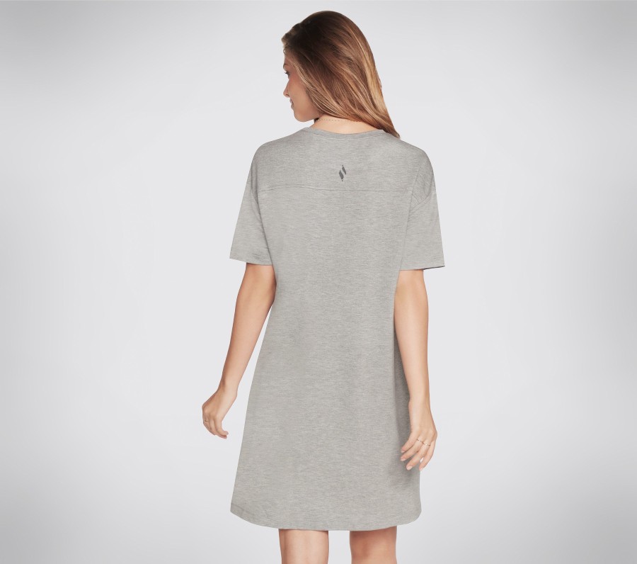 SKECHERS Skechers Apparel Skechluxe Mindful Dress Light Gray Tops