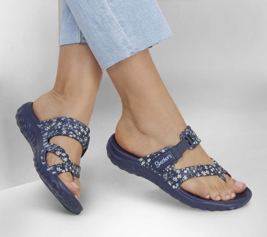 SKECHERS Foamies: Reggae - Stay Daisy Navy Sandals