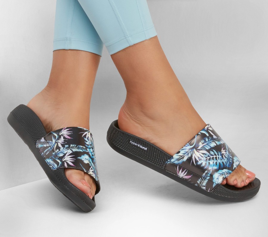 SKECHERS Skechers Hyper Slide - Island Palms Black / Multi Sandals