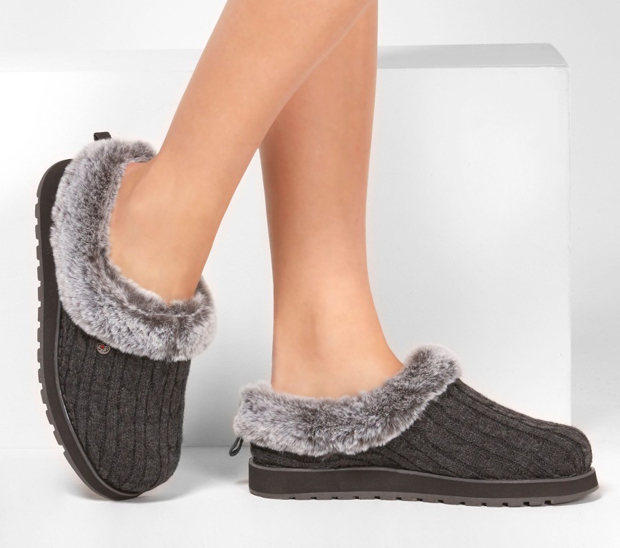 SKECHERS Bobs Keepsakes - Ice Angel Charcoal Slippers