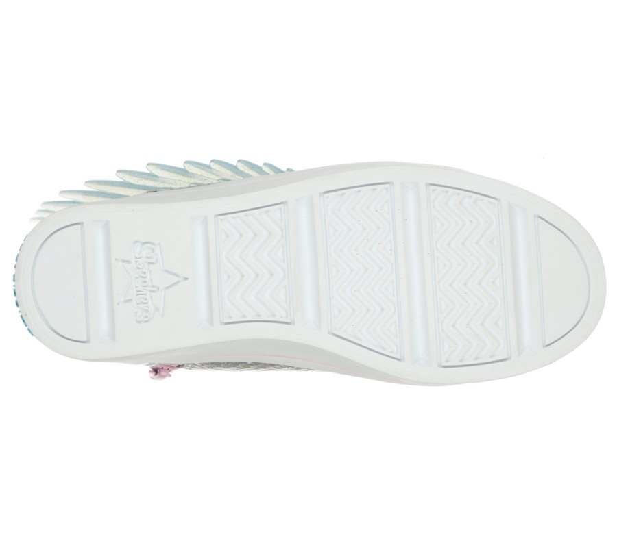 SKECHERS Twinkle Toes: Twi-Lites 2.0 - Unicorn Wings Silver / Pink Lace Up