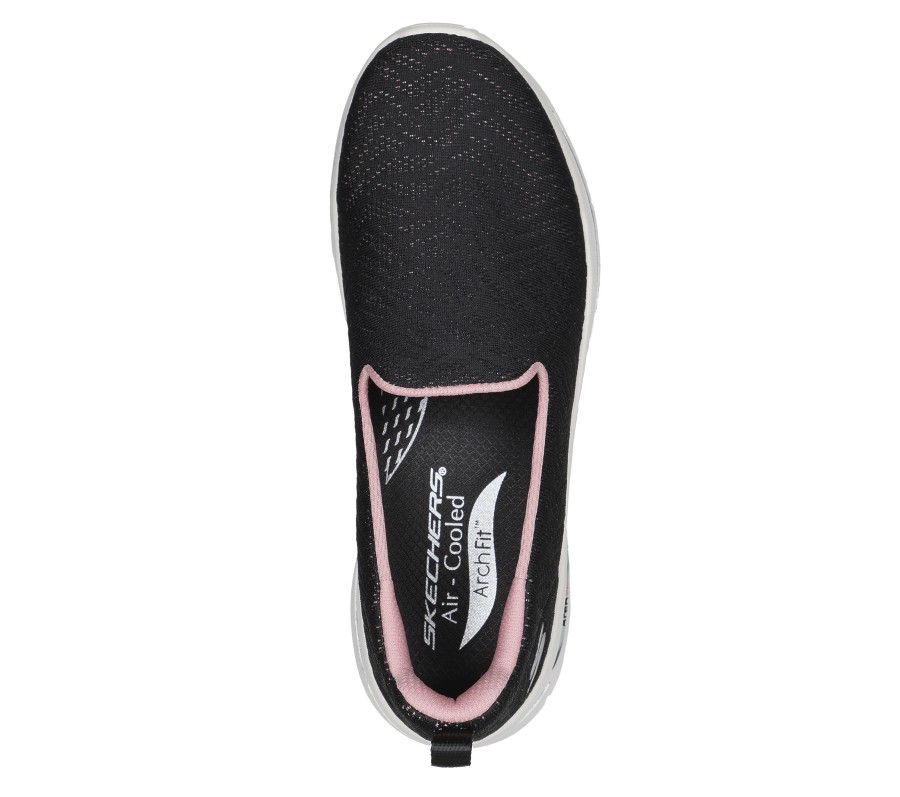 SKECHERS Go Walk Arch Fit - Ocean Reef Black / Pink Slip-Ons