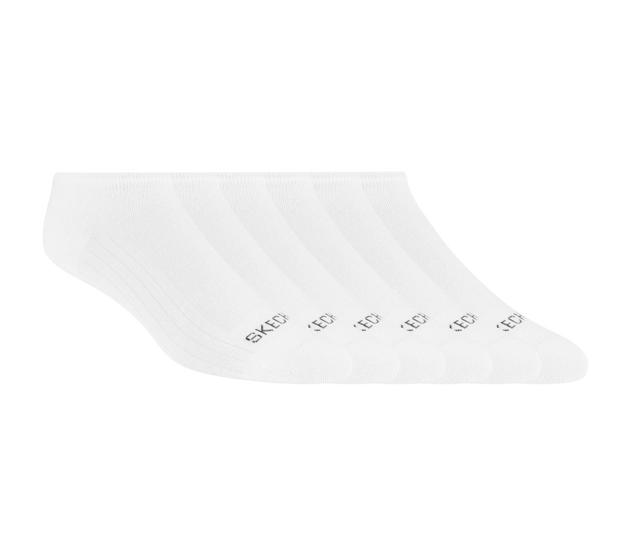 SKECHERS 6 Pack Color Liner Socks White Accessories