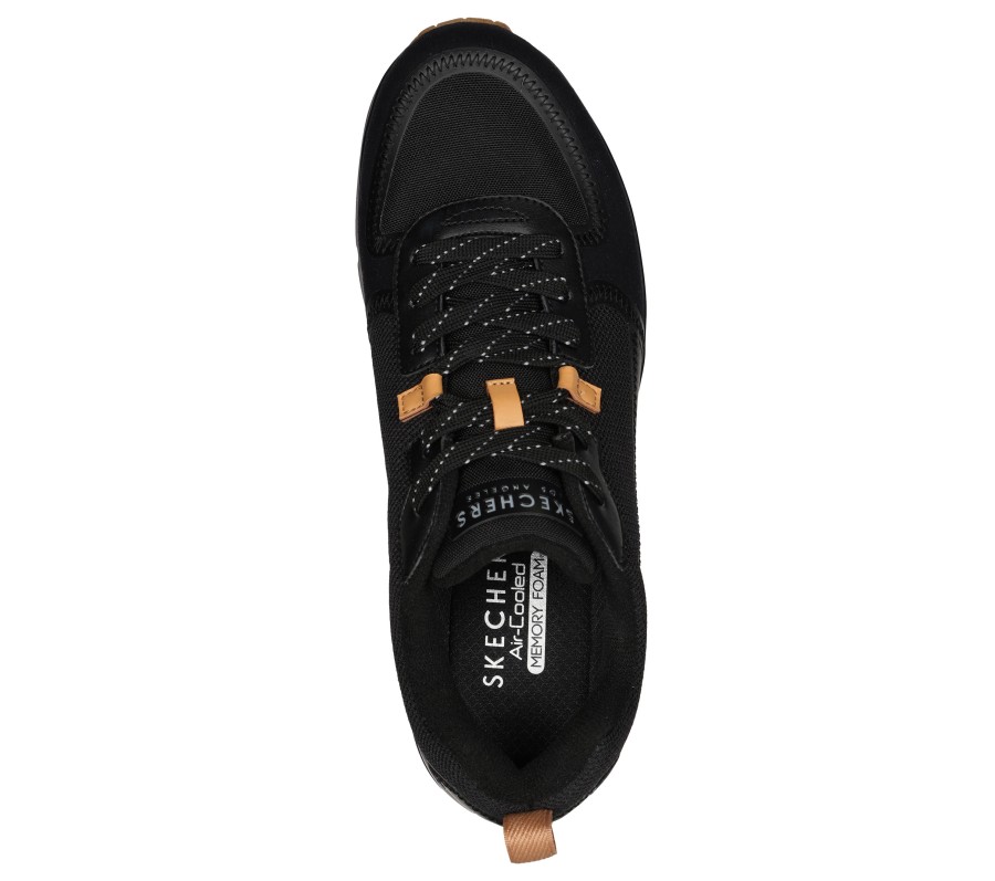 SKECHERS Uno - Layover Black Athletic Sneakers