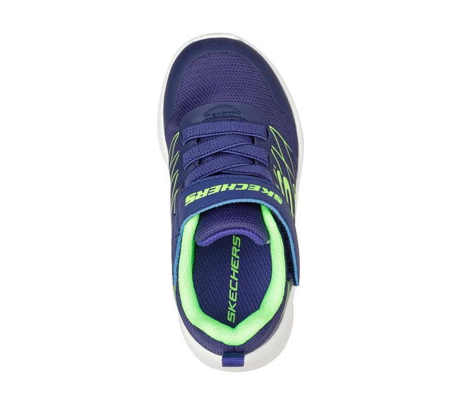 SKECHERS Microspec - Texlor Navy / Lime Athletic Sneakers