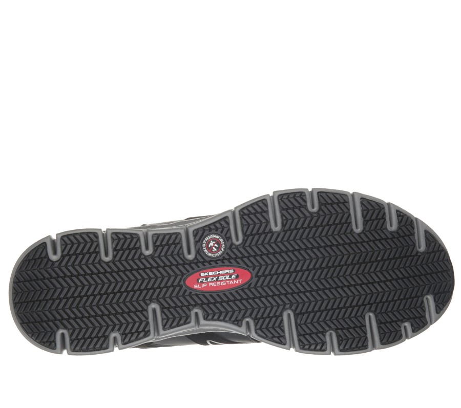 SKECHERS Work Relaxed Fit: Synergy - Ekron Alloy Toe Black / Charcoal Work & Safety