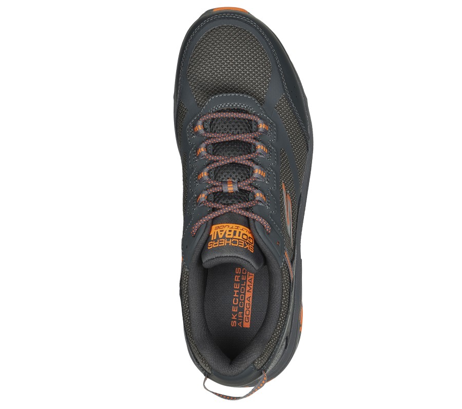 SKECHERS Go Run Trail Altitude - Marble Rock 2.0 Gray / Orange Athletic Sneakers