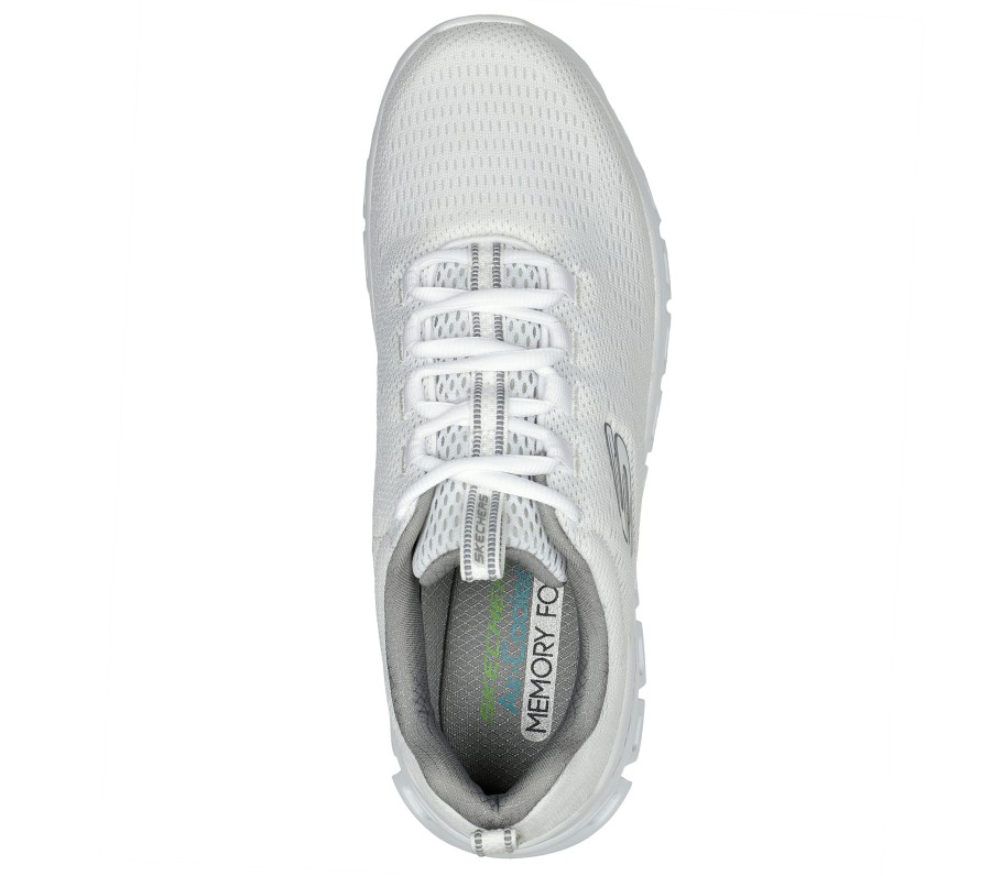 SKECHERS Glide-Step - Fasten Up White Athletic Sneakers