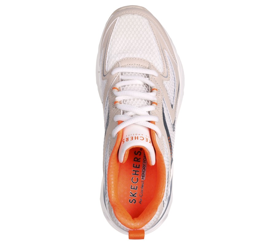 SKECHERS Tres-Air Uno - Terti-Airy Natural / Orange Lace Up