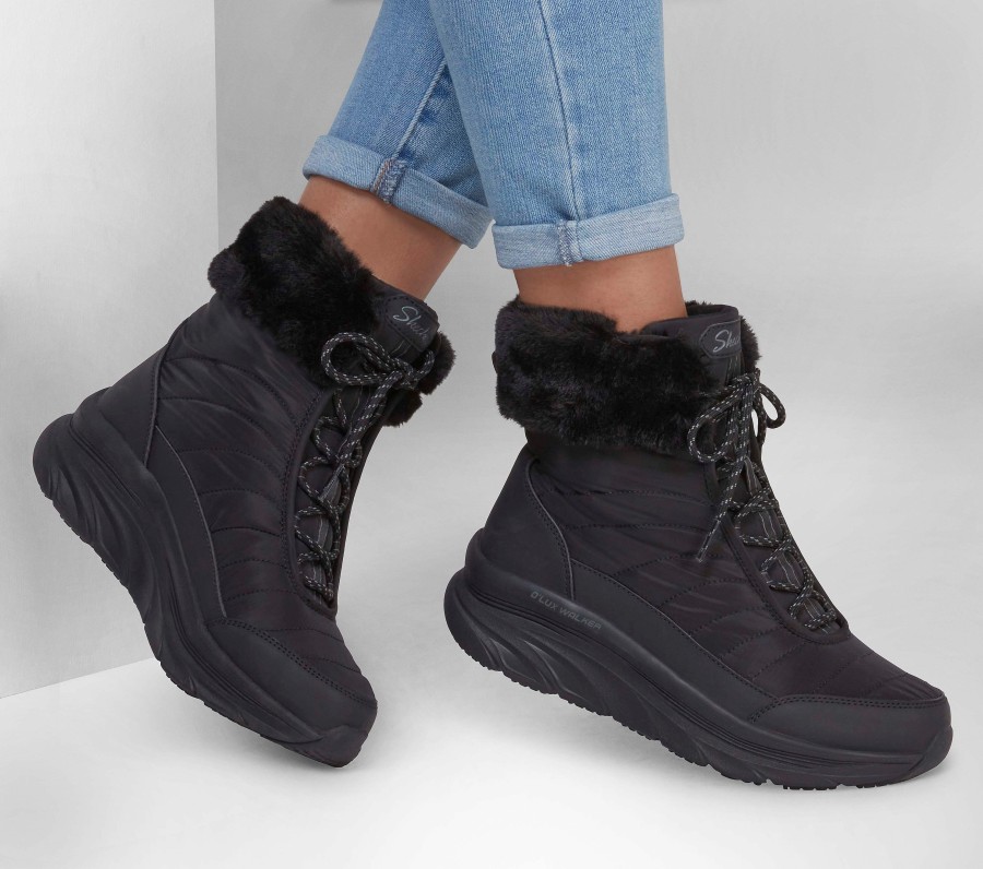 SKECHERS Relaxed Fit: D'Lux Walker - Winter Solstice Black Lace Up