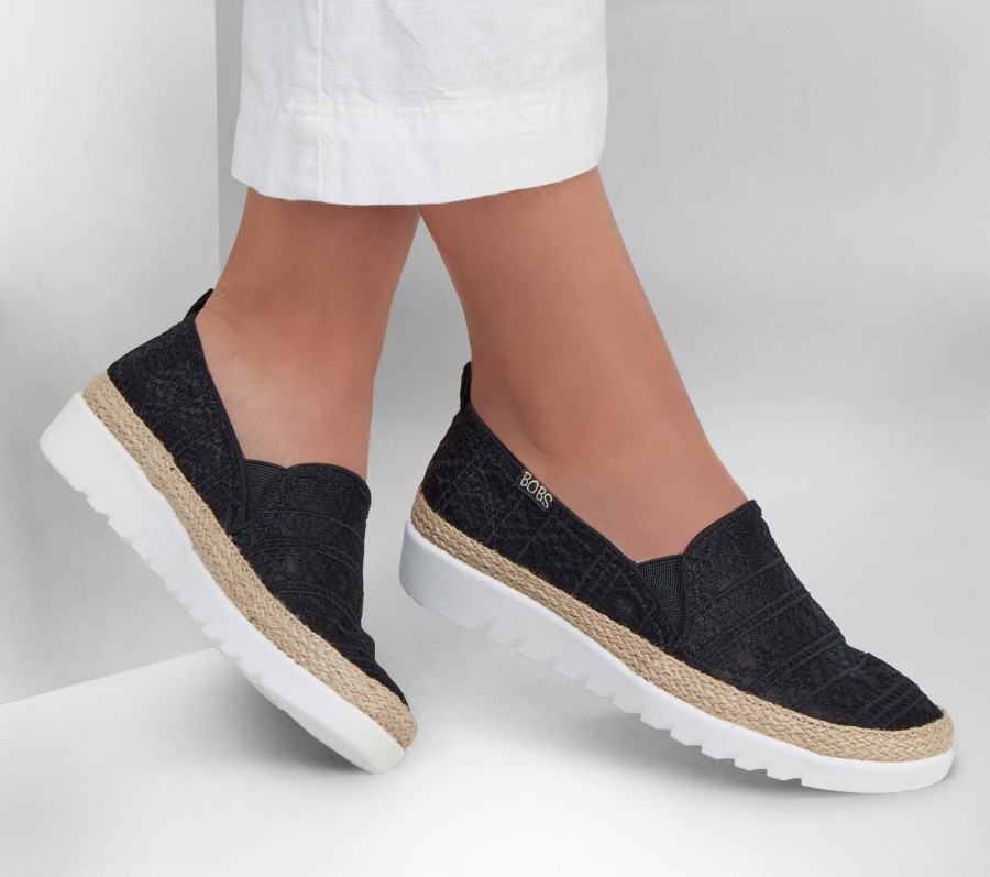 SKECHERS Bobs Flexpadrille Hi - Crisp Meadow Black Slip-Ons