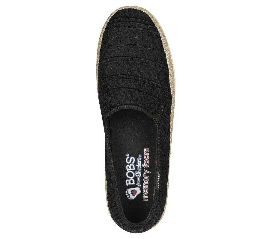 SKECHERS Bobs Flexpadrille Hi - Crisp Meadow Black Slip-Ons