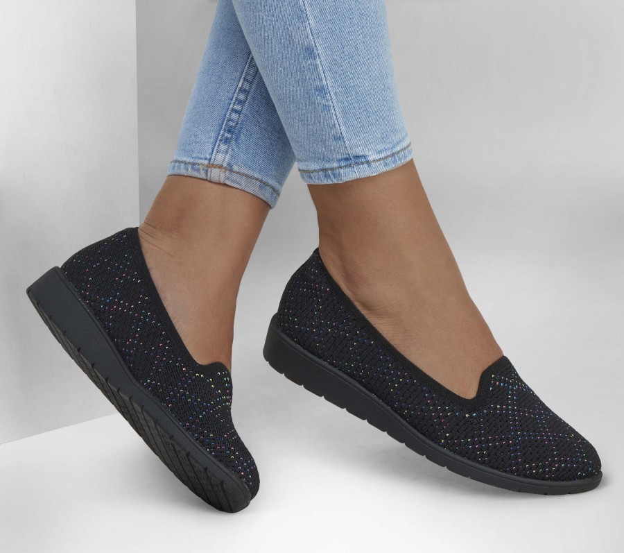 SKECHERS Cleo Flex Wedge - Beautifully Black / Multi Wedges