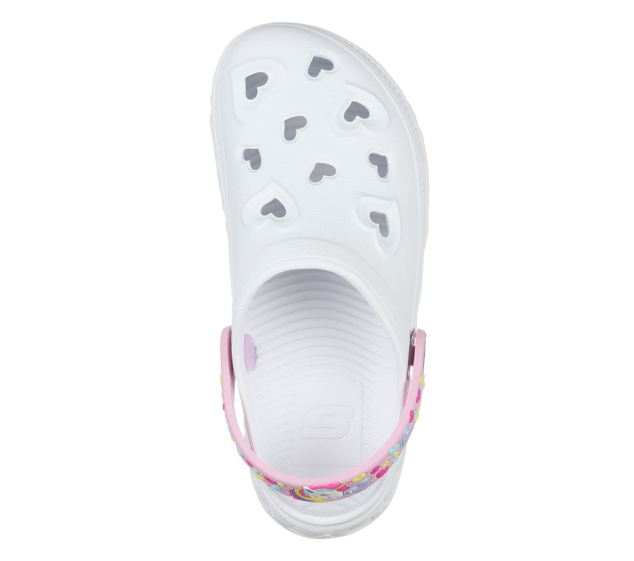 SKECHERS Foamies: Light Hearted - Unicorns & Sunshine White Slip-Ons