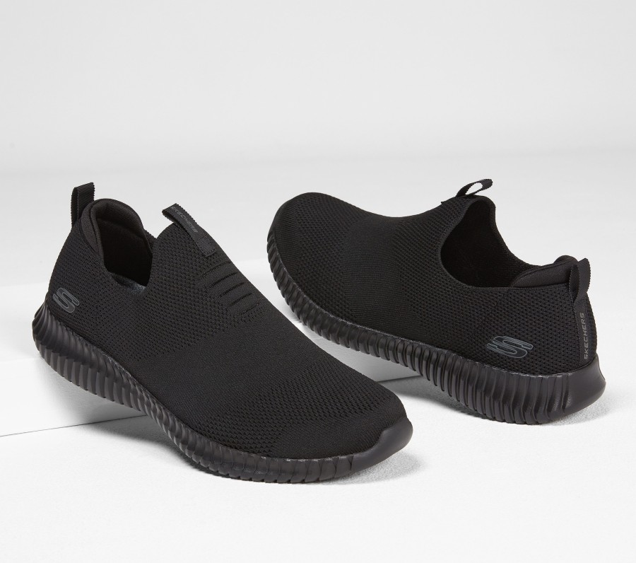 SKECHERS Elite Flex - Wasick Black Slip-Ons