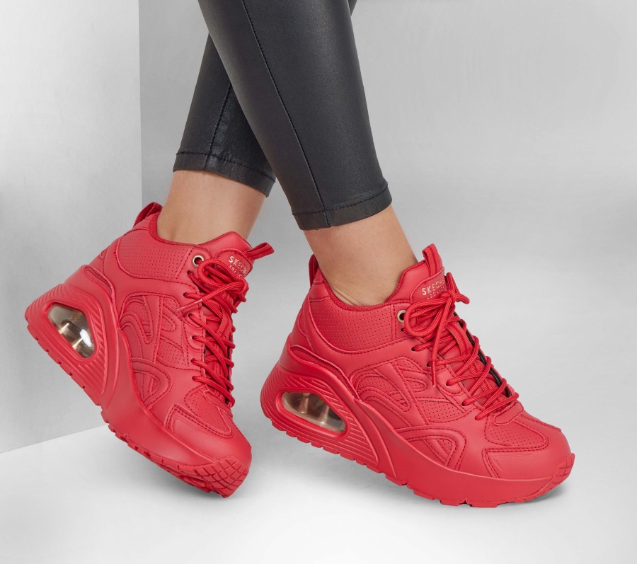 SKECHERS Uno Hi - Her Friends Red Wedges