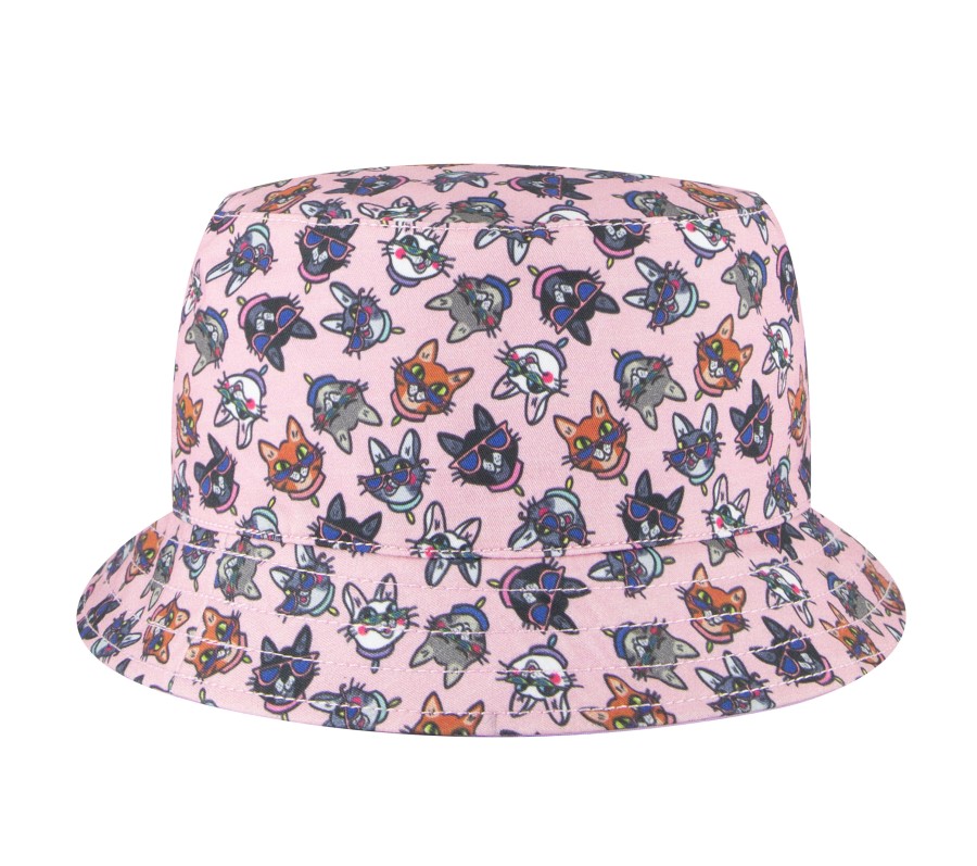 SKECHERS Bobs Coolest Cats Reversible Bucket Hat Pink / Yellow Accessories