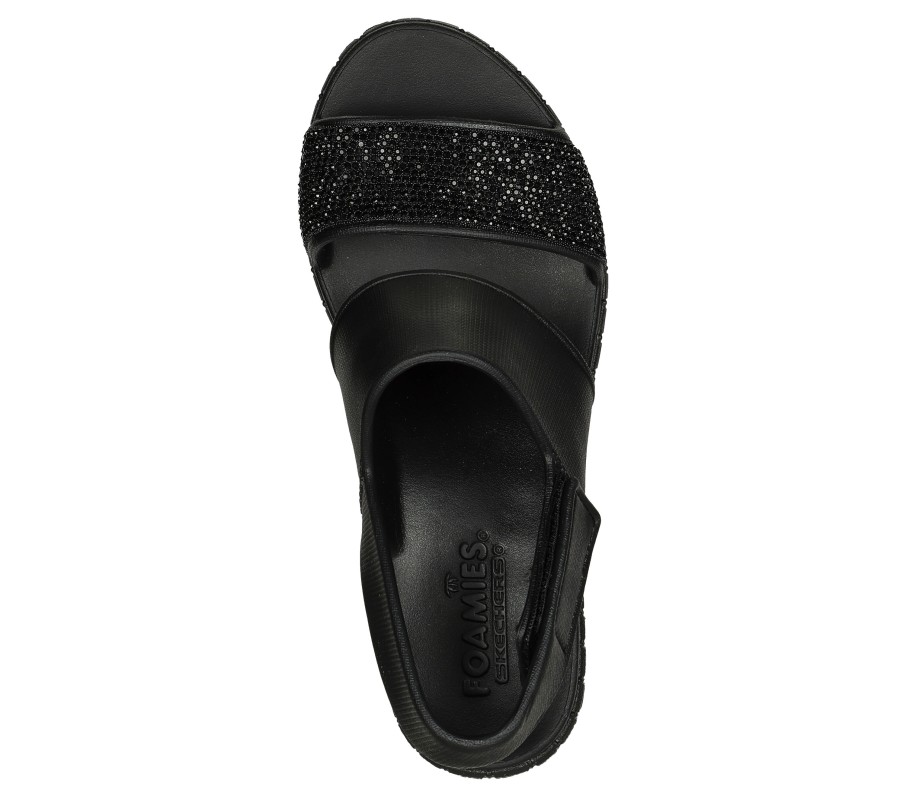 SKECHERS Foamies: Pier Ave Black Wedges