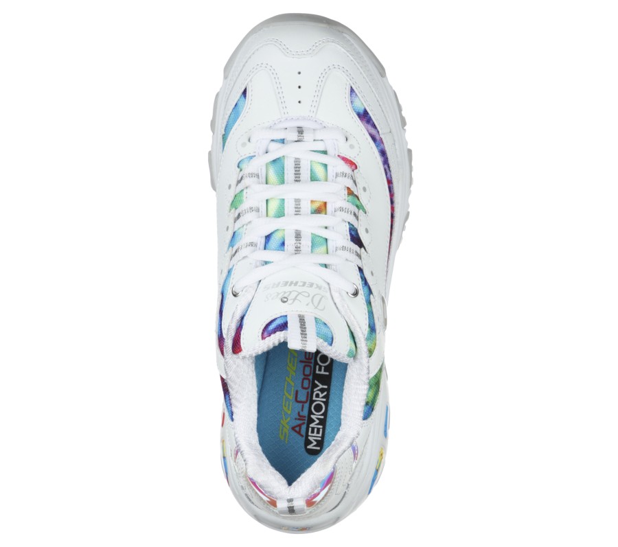 SKECHERS D'Lites - Summer Fiesta White / Multi Lace Up