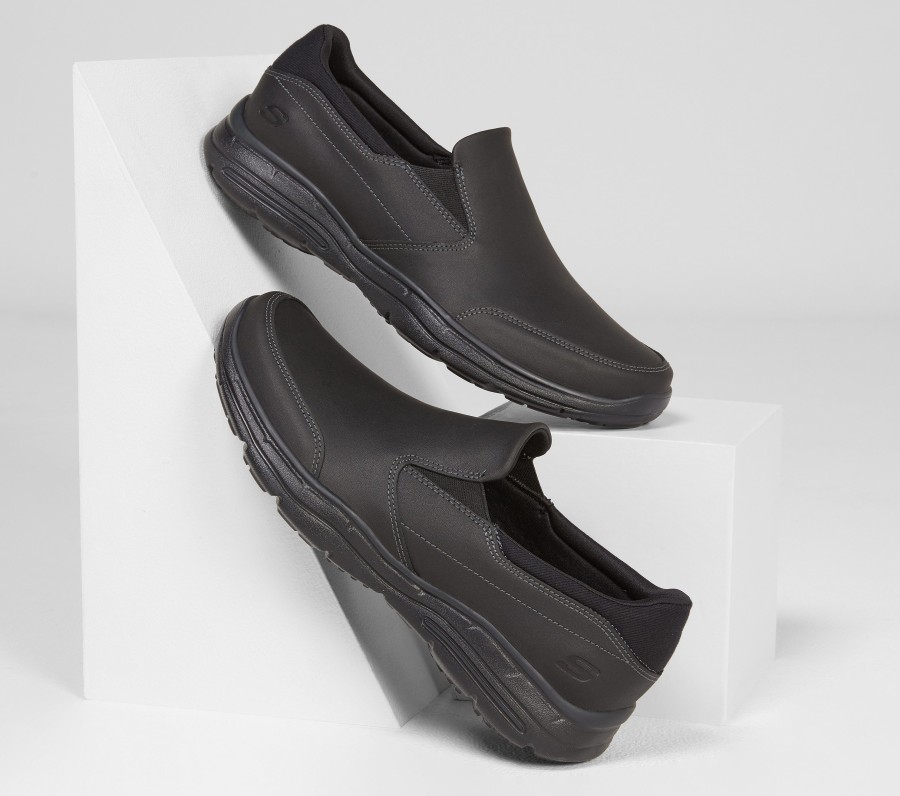 SKECHERS Relaxed Fit: Glides - Calculous Black Slip-Ons