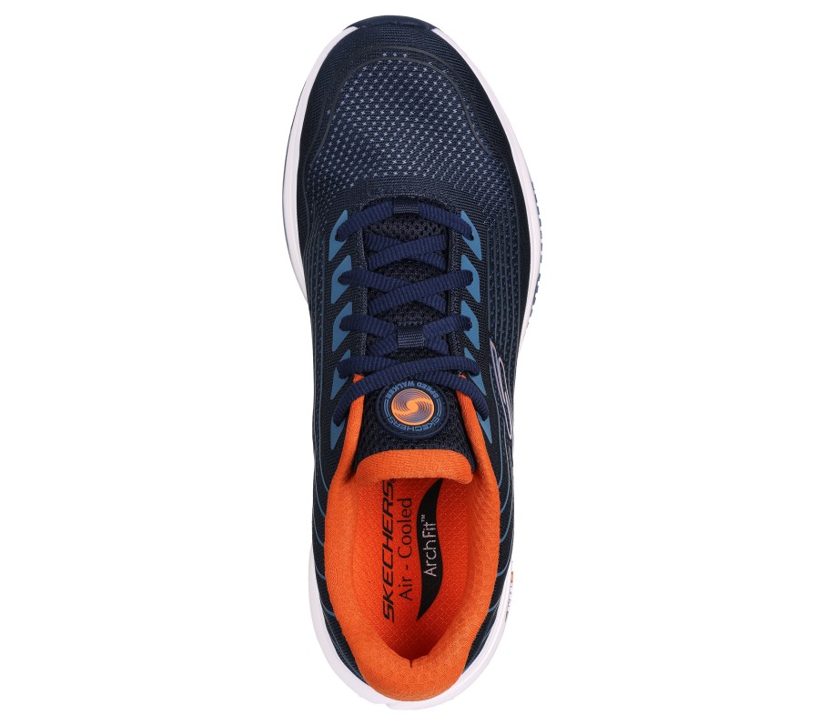 SKECHERS Go Walk Speed Walker Navy / Orange Athletic Sneakers