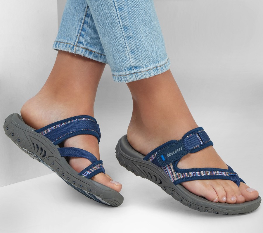 SKECHERS Reggae - All Natural Navy / Multi Sandals