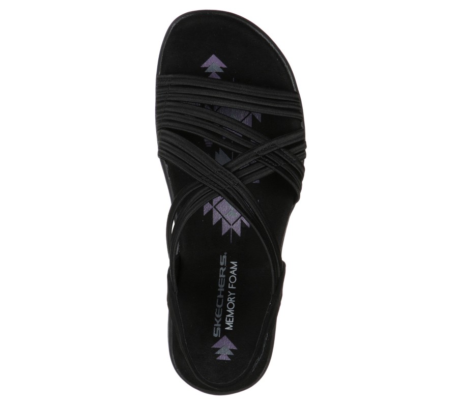 SKECHERS Reggae Slim - Simply Stretch Black Sandals