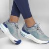 SKECHERS Max Cushioning Hyper Burst - Synergy Gray / Blue Lace Up