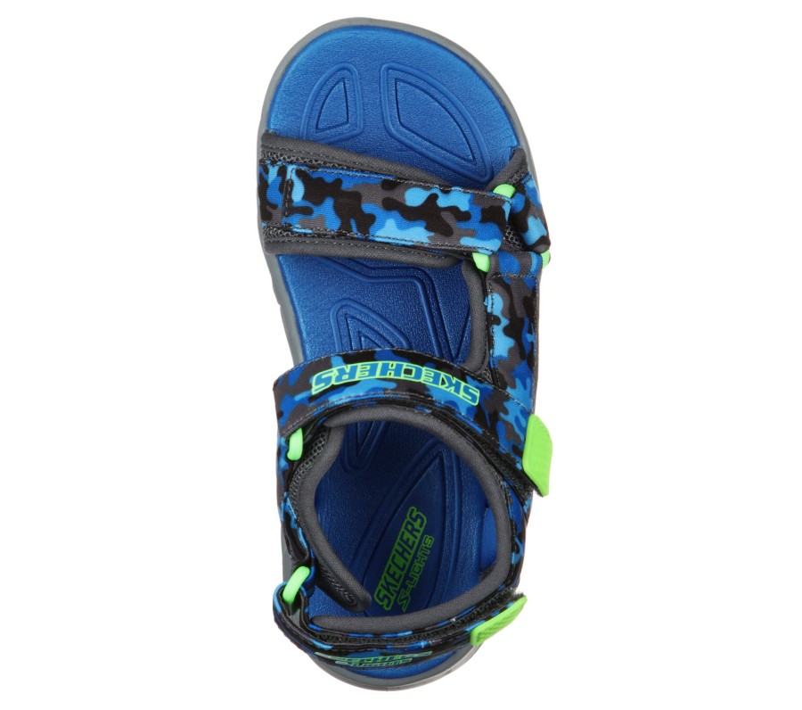 SKECHERS S Lights: Hypno-Splash - Sun Breaks Blue / Lime Sandals