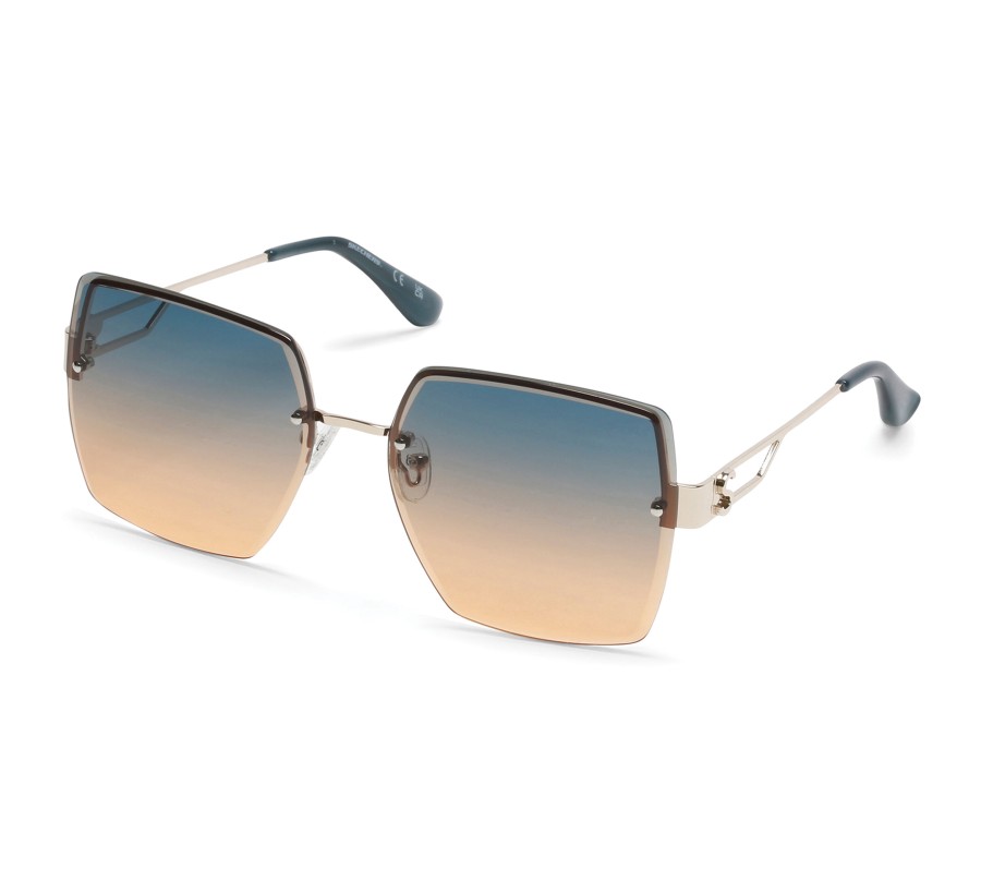 SKECHERS Oversized Rimless Square Sunglasses Gold Accessories