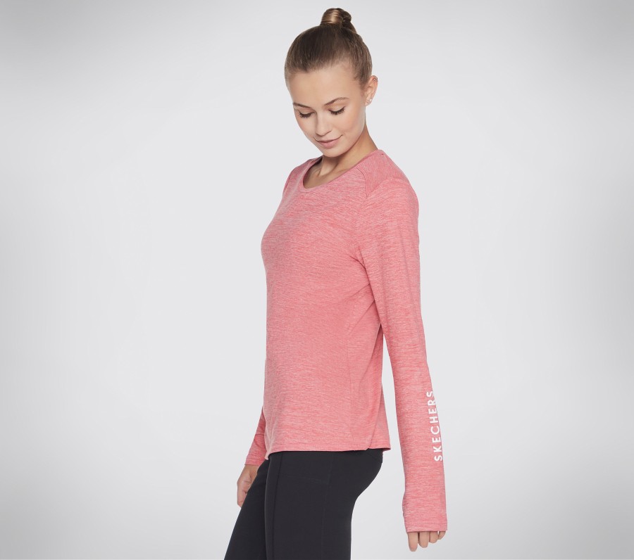 SKECHERS Go Dri Swift Long Sleeve Red / Pink Tops