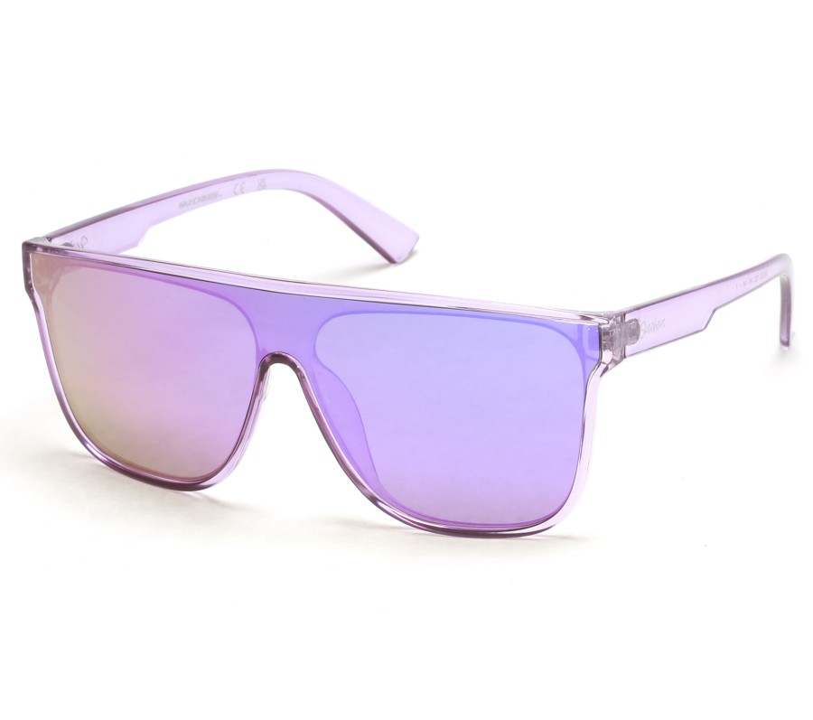 SKECHERS Oversized Shield Sunglasses Lilac Accessories