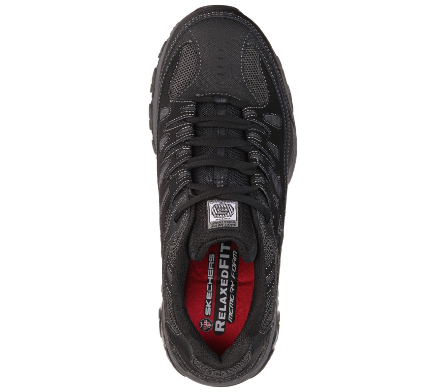 SKECHERS Work Relaxed Fit: Cankton St Black / Charcoal Work & Safety