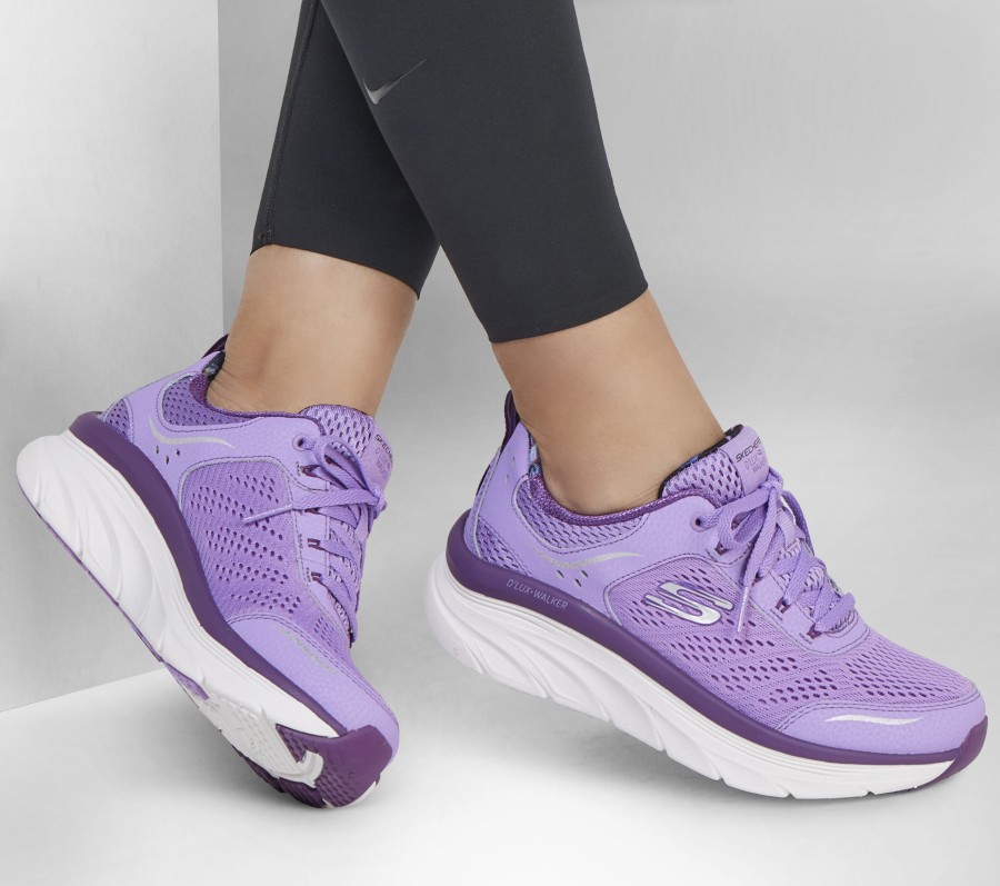 SKECHERS Relaxed Fit: D'Lux Walker - Fresh Florals Purple Lace Up