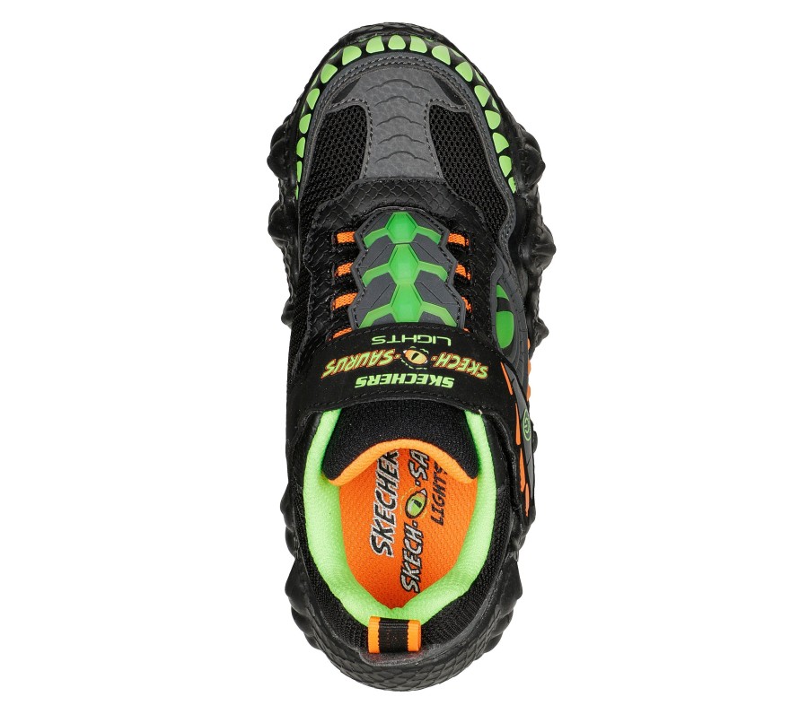 SKECHERS Skech-O-Saurus-Lights - Dino-Tracker Black / Lime Light-Up