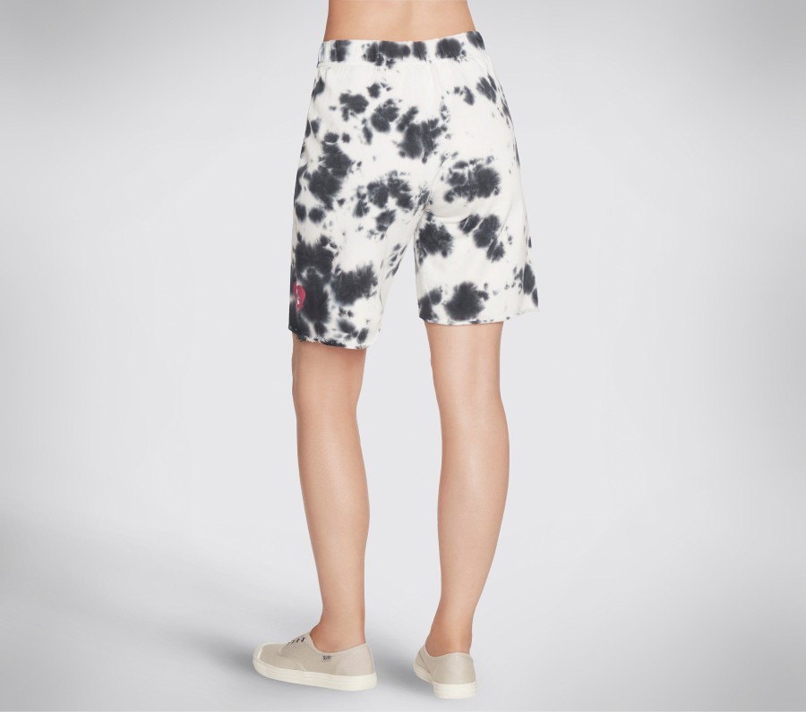 SKECHERS Bobs Tie-Dye Furmuda Short Black / White Bottoms