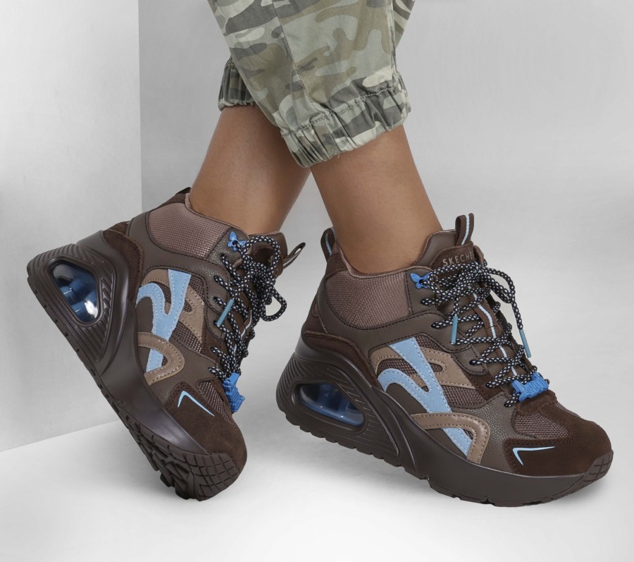 SKECHERS Skechers X Avani: Uno Hi - Avani Brown / Blue Wedges