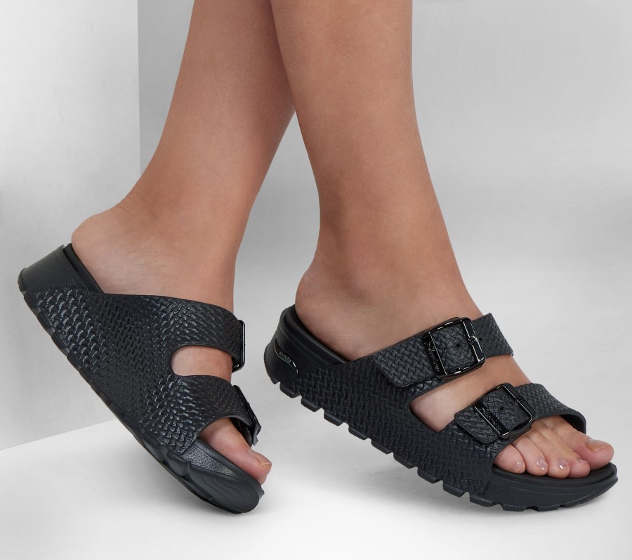 SKECHERS Foamies: Arch Fit Footsteps - Hi'Ness Black Sandals