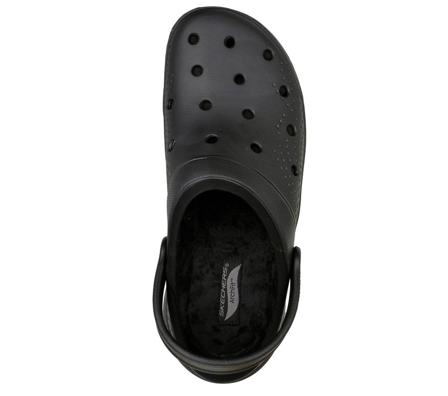 SKECHERS Foamies: Arch Fit Lined - Chillaxing Black Slippers