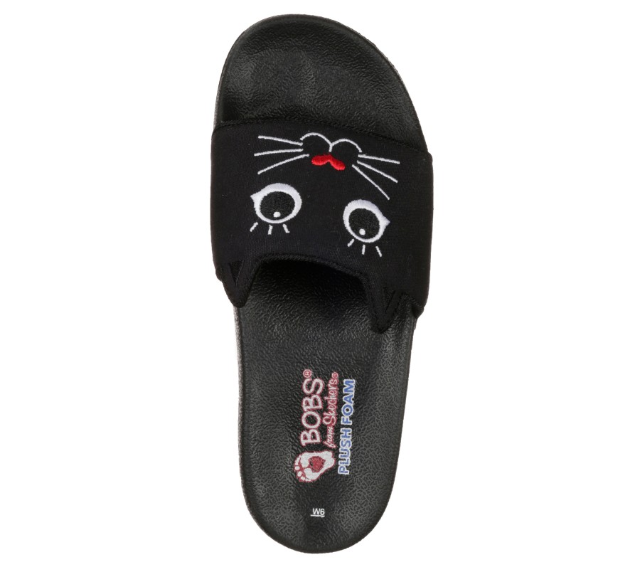 SKECHERS Bobs Pop-Ups - Paws-I-Tive Black Sandals